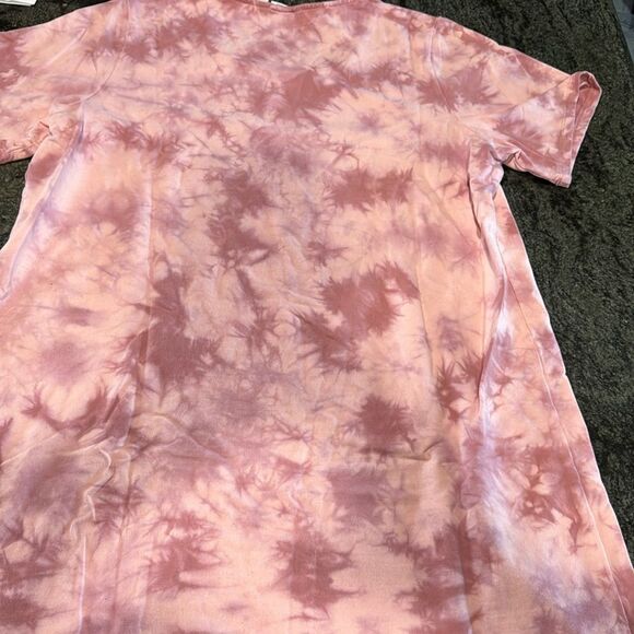 Denim and Company short sleeve pink tie-dye sweatshirt dress - Picture 3 of 4